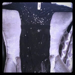 Beautiful Black Sequin and Sheer Dress